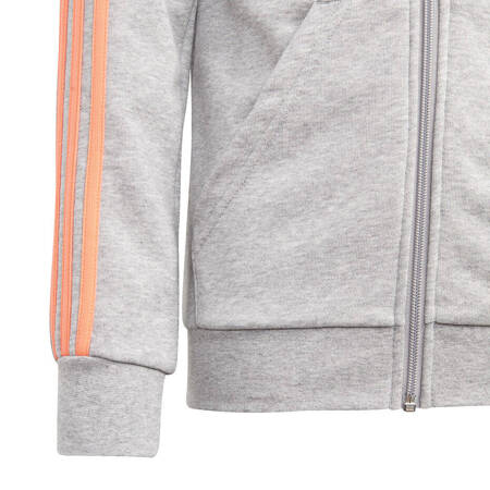 Bluza dla dzieci adidas YG E 3S FZ HD szaro-pomarańczowa FM6988
