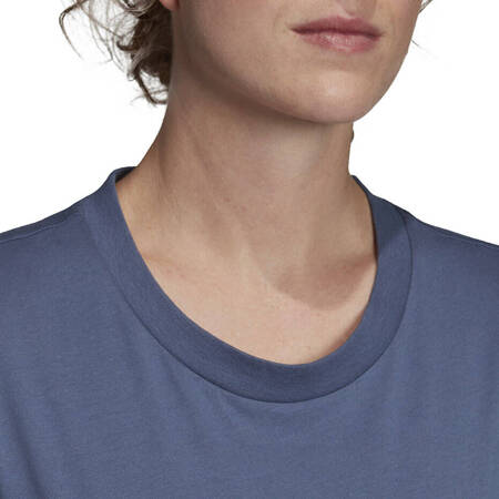 Koszulka damska adidas W Essentials Linear Slim T niebieska EI0698