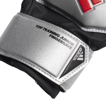 Rękawice bramkarskie adidas Predator Top Training FS JR srebrno czerwone DY2602